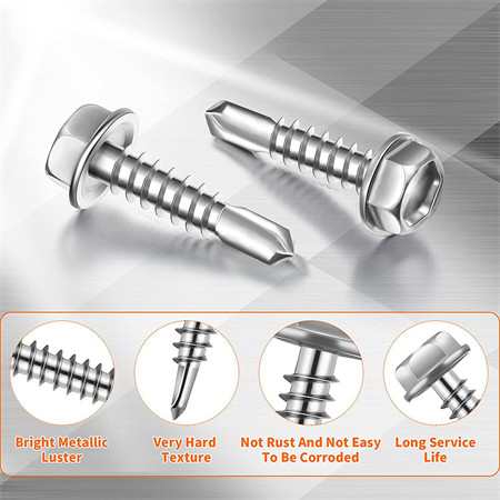 Ss Roof Screw M4.2 M4.8 Stainless Steel 410 304 Cross Pan Head Self-Drilling Screw Self-Tapping Screw