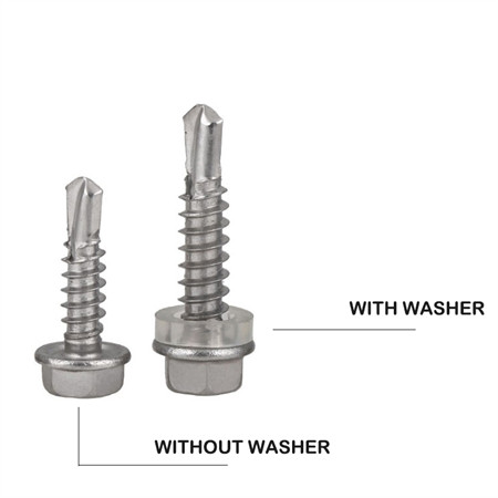 Stainless Steel 304 Hex Washer Flange Head Tek Tail with EPDM Neo Rubber Washer Z or a Point #14 1-1/2